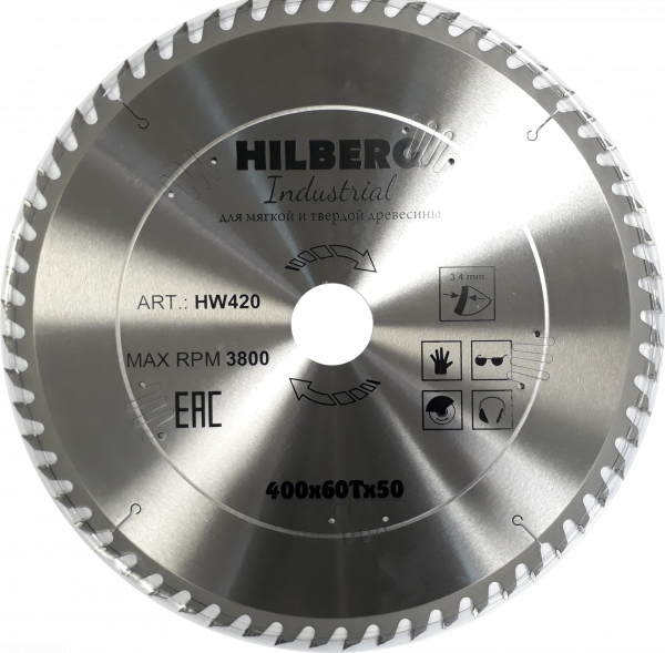 Пильный диск Hilberg Industrial Дерево 400 мм (60T)