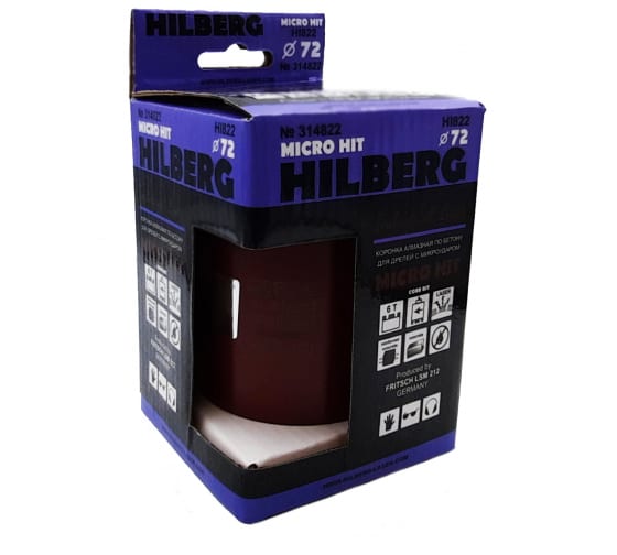 Алмазная коронка Hilberg Industrial Laser Micro Hit 6T 72 мм
