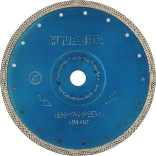 Алмазный диск Hilberg Ультратонкий турбо X тип O250 мм