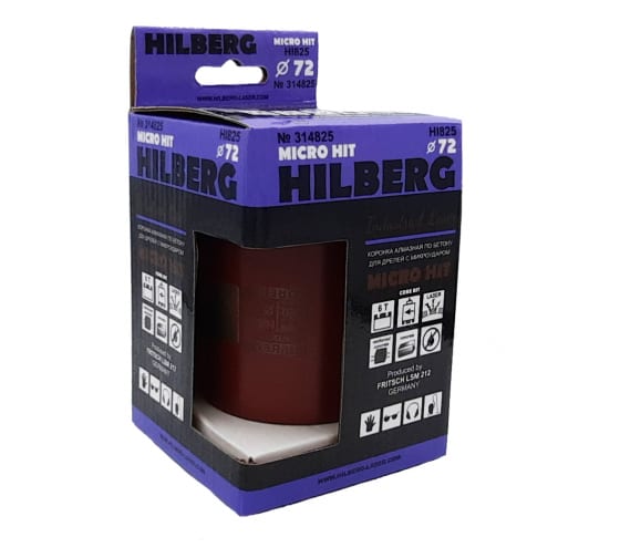Алмазная коронка Hilberg Industrial Laser Micro Hit 6T 72 мм под пылеудалитель